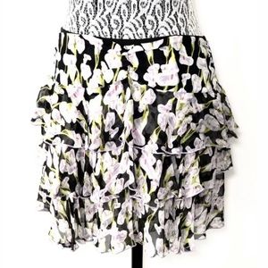 Diane von Furstenberg Floral Tiered Skirt Size 6